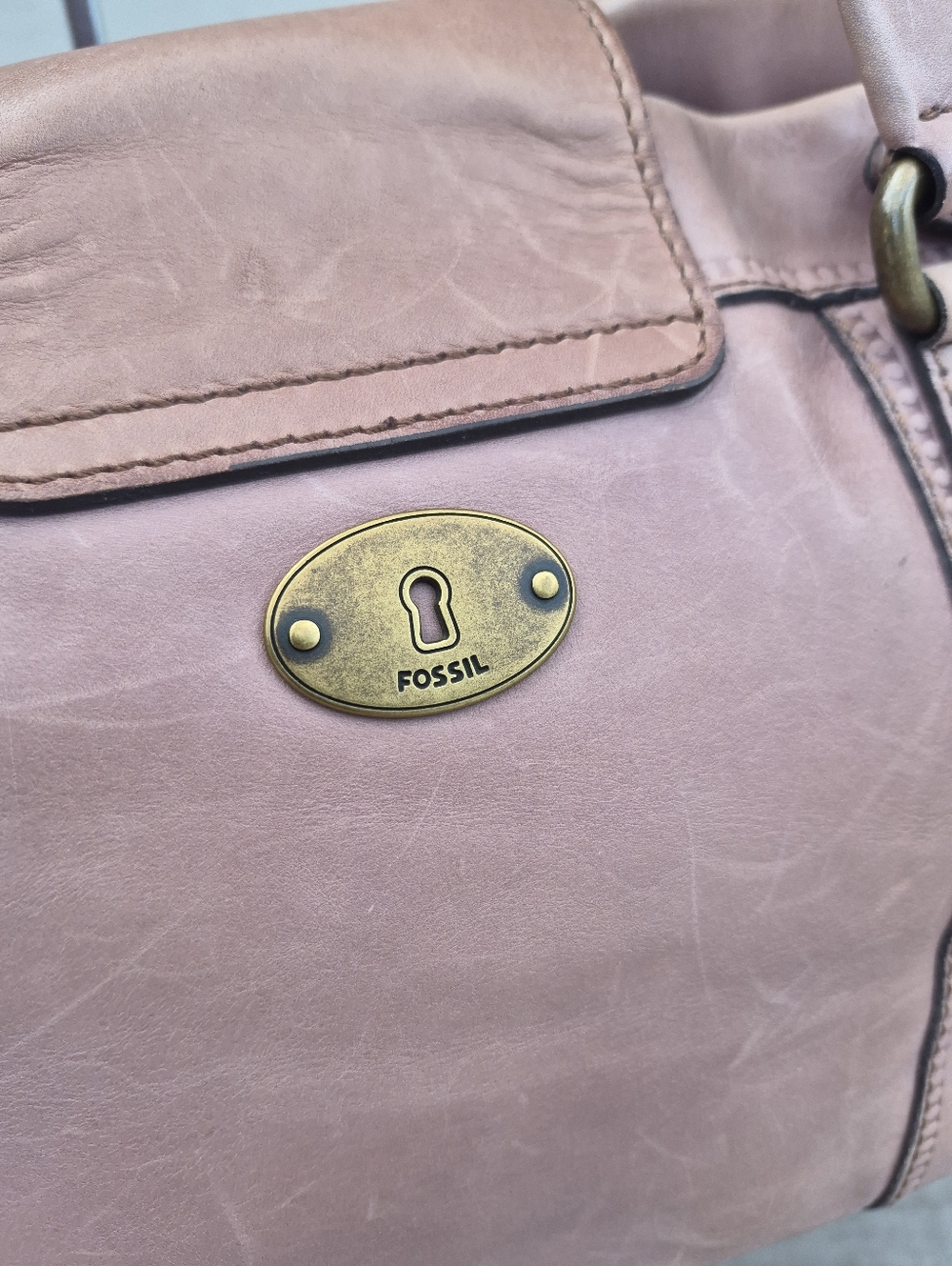 Fossil Vintage Leather Satchel Shoulder Bag - Picture 12 of 16